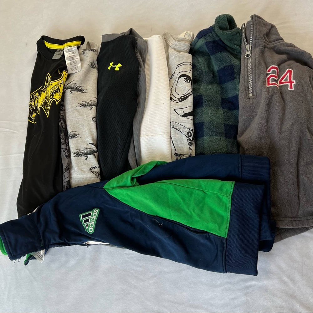 Lot of 8 Boys Long Sleeve 5 Under Armour Adidas Old Navy H&M Batman Fall Winter